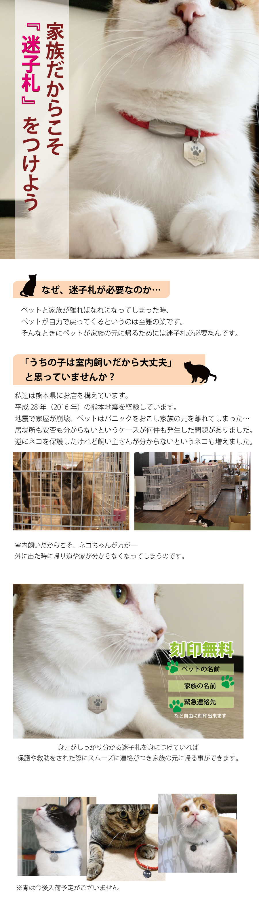 ひよこ様専用猫の首輪オーダーページ - 首輪・ハーネス・迷子札