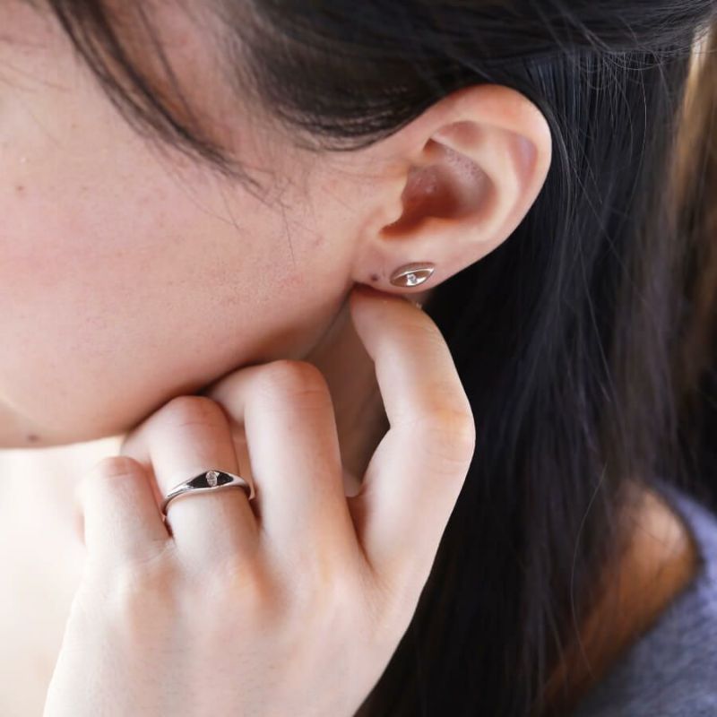 キャッツアイピアス ダイヤモンド CT078P