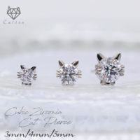 k18 ダイヤモンドピアス キツネモチーフ