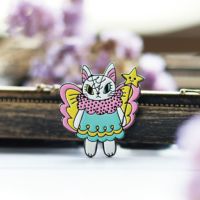 妖精猫のチャリティーピンバッヂ（福嶋吾然有さんコラボ
